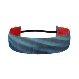 水エレガント色のクラシックブルーウェーブ アスレチックヘッドバンド
