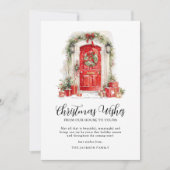 水エレガント色のクリスマス シーズンカード (正面)