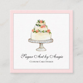 水エレガント色のケ結婚ーキベーカリー広場 スクエア名刺