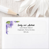 水エレガント色のスミレ差出人住所ラベル ラベル (インサイチュ)