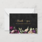 水エレガント色のタペストリ感謝していの花はBrid ノートカード (正面)