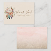 水エレガント色のドリームキャッチャーとフラットノートカード ノートカード (正面/裏面)