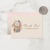 水エレガント色のドリームキャッチャーとフラットノートカード ノートカード (正面/裏面インサイチュ)