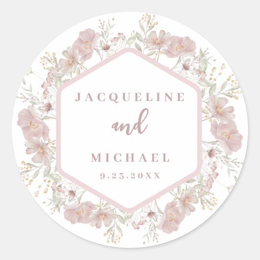 水エレガント色のフォーラル山結婚花のクラス ラウンドシール (正面)