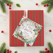 水エレガント色のベリーと松のクリスマス フェイバータグ