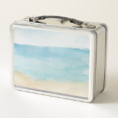 水エレガント色のモダン抽象芸術 メタルランチボックス (裏面)