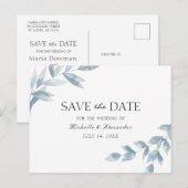 水エレガント色のリーファージボタニカル保存日付 ポストカード (正面/裏面)