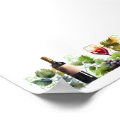 水エレガント色のヴィンヤードモダンスクリプト ポスター (角)