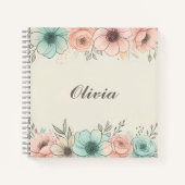 水エレガント色の串のような花 ノートブック (正面)
