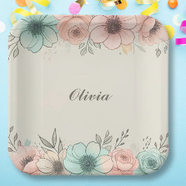 水エレガント色の串のような花 ペーパープレート