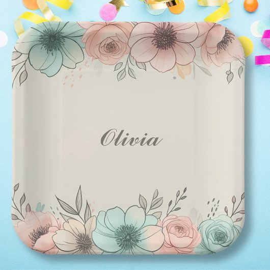 水エレガント色の串のような花 ペーパープレート