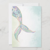 水エレガント色の人魚の尾の下2誕生日 招待状 (裏面)