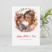 水エレガント色の優しい母と女の子 シーズンカード (スタンド正面)