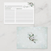 水エレガント色の冬のアネモンスフラワーズブライダル エンクロージャーカード (正面/裏面)