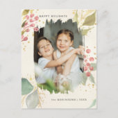 水エレガント色の冬の果実と緑の写真 シーズンポストカード (正面)