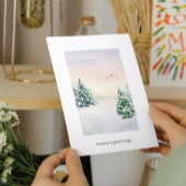 水エレガント色の冬の森シーズンの挨拶 シーズンカード