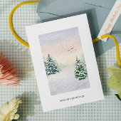 水エレガント色の冬の森シーズンの挨拶 シーズンカード