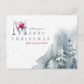 水エレガント色の冬の森林住所の変更 ポストカード (正面)