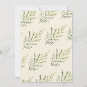 水エレガント色の冬の緑結婚の 招待状 (裏面)