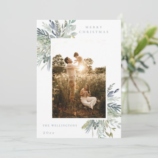 水エレガント色の冬の葉の写独身の真 シーズンカード (スタンド正面)