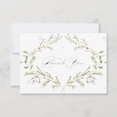 水エレガント色の冬の野結婚花 サンキューカード (正面)