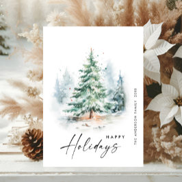 水エレガント色の冬クリスマスパイン シーズンカード