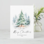 水エレガント色の冬クリスマスパイン シーズンカード (スタンド正面)