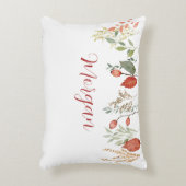 水エレガント色の冬フローラ アクセントクッション (正面(垂直))