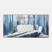 水エレガント色の冬木 デスクマット (キーボード&マウス)