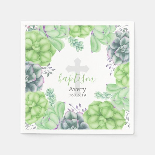 水エレガント色の吸汁性バプテスマ宗教 スタンダードカクテルナプキン (正面)