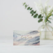 水エレガント色の大理石と濃い灰色の背面 名刺 (スタンド正面)