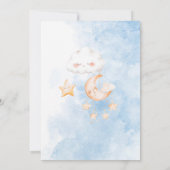 水エレガント色の小さな星の象ベビーショー 招待状 (裏面)