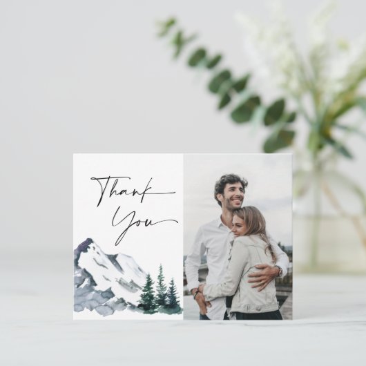 水エレガント色の山ありがとう写真 ポストカード (スタンド正面)