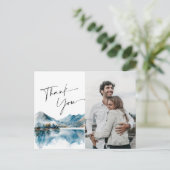 水エレガント色の山ありがとう写真 ポストカード (スタンド正面)