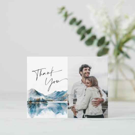 水エレガント色の山ありがとう写真 ポストカード
