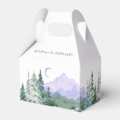 水エレガント色の山の森結婚の フェイバーボックス (裏面サイド)