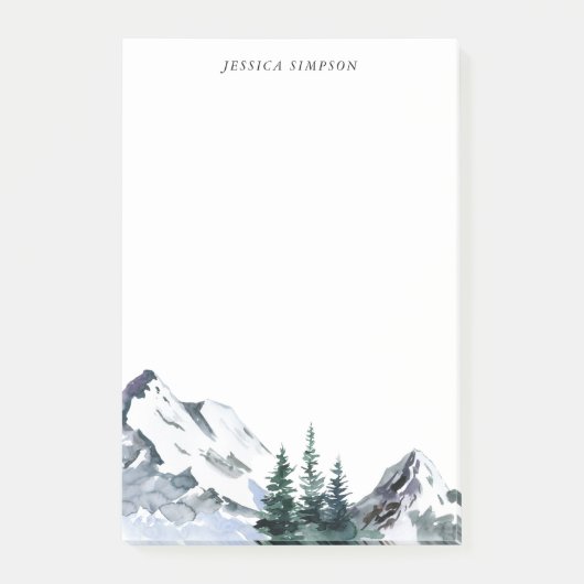 水エレガント色の山の森To-Doリスト ポストイット (正面)