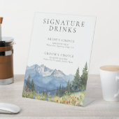 水エレガント色の山の署名ドリンク 台座サイン (インサイチュ)