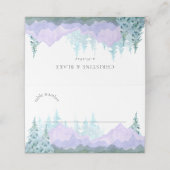 水エレガント色の山素朴結婚の名前 プレイスカード (外部開封)