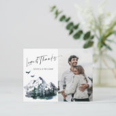 水エレガント色の山PHOTO Thank You ポストカード (スタンド正面)