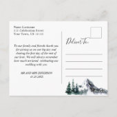 水エレガント色の山PHOTO Thank You ポストカード (裏面)