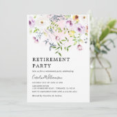 水エレガント色の庭の花リタイアパーティー 招待状 (スタンド正面)