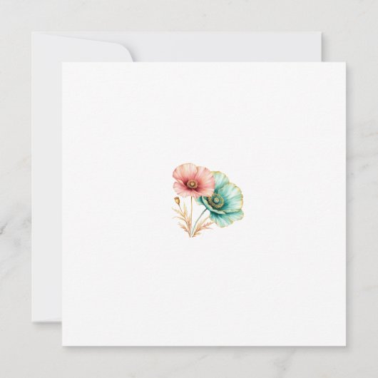 水エレガント色の性別の表示サンキューカード サンキューカード (裏面)