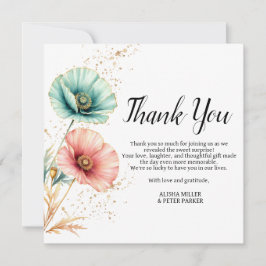 水エレガント色の性別の表示サンキューカード サンキューカード