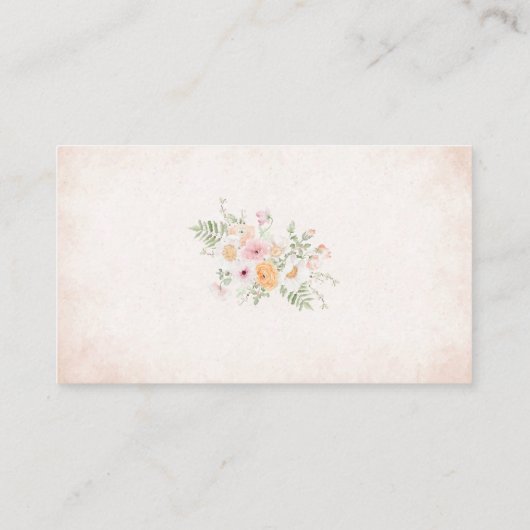 水エレガント色の愛の開花ブライダルシャワーRec エンクロージャーカード (裏面)