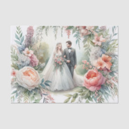 水エレガント色の新婦結婚の 薄葉紙