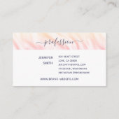 水エレガント色の書道名署名シック 名刺 (裏面)