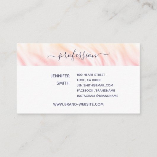 水エレガント色の書道名署名シック 名刺 (裏面)