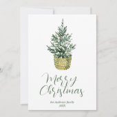 水エレガント色の木お洒落メリークリスマス シーズンカード (正面)