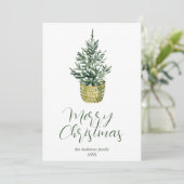 水エレガント色の木お洒落メリークリスマス シーズンカード (スタンド正面)